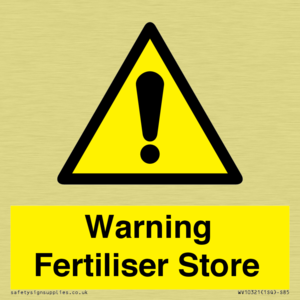 Warning Fertiliser Store
